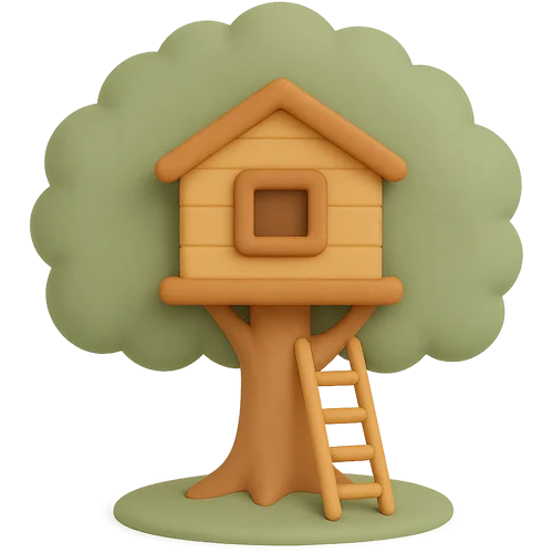 Livro infantil personalizado sobre construir uma casa na árvore