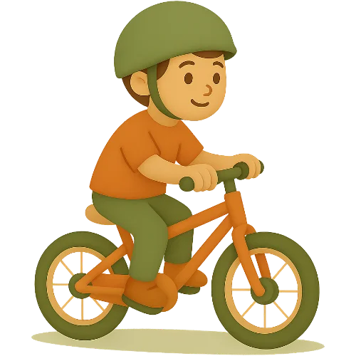 Livro infantil personalizado sobre aprender a andar de bicicleta