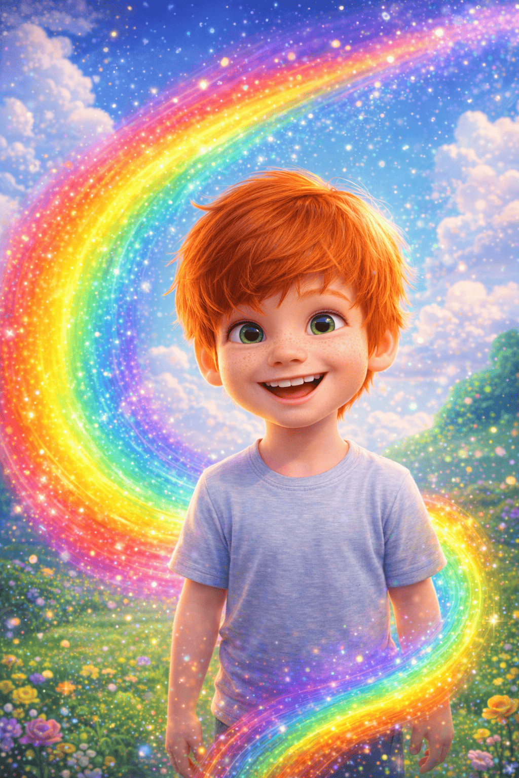 A cauda de arco Íris de luna