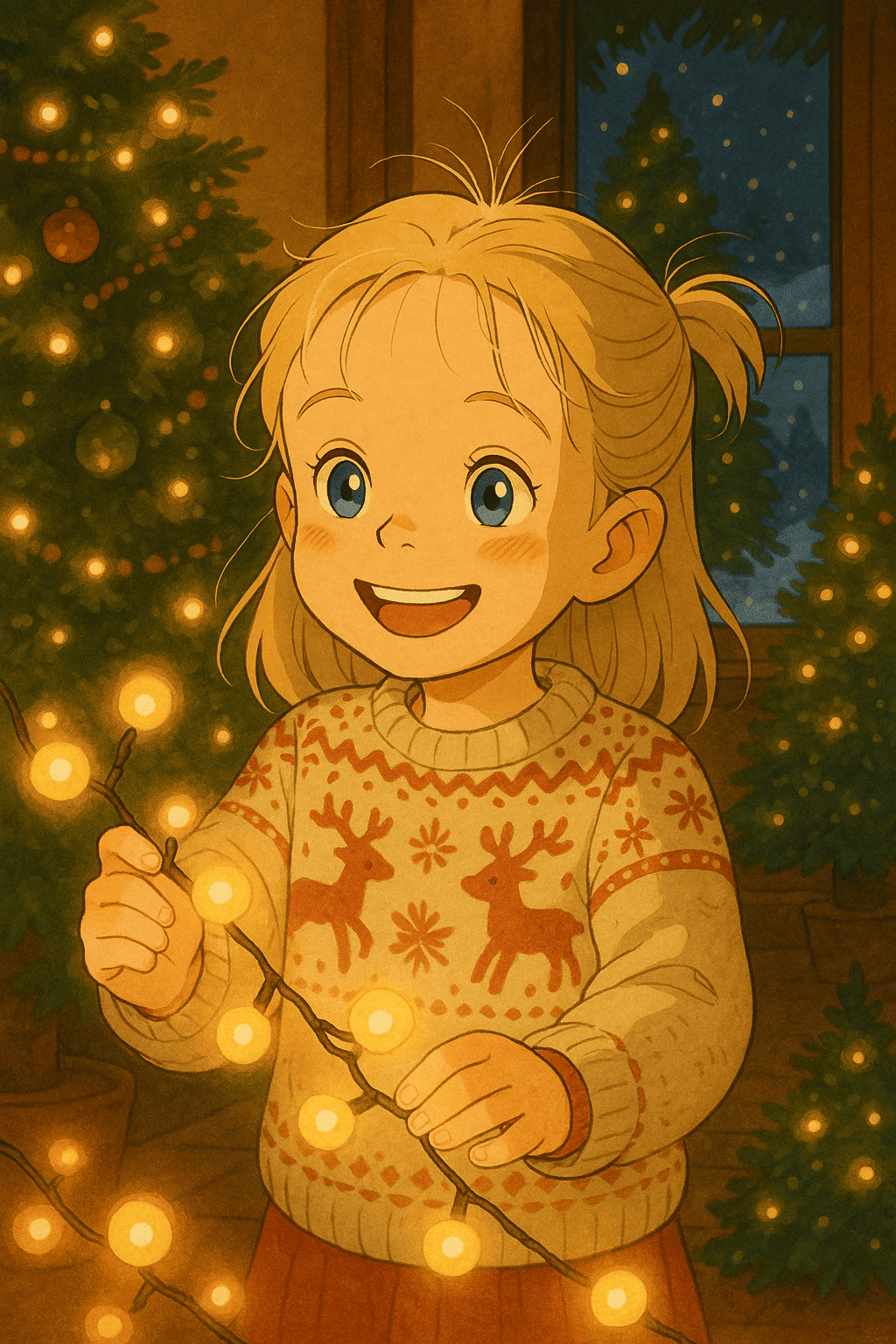 Ilustração para Luzes de natal e cheiros de canela