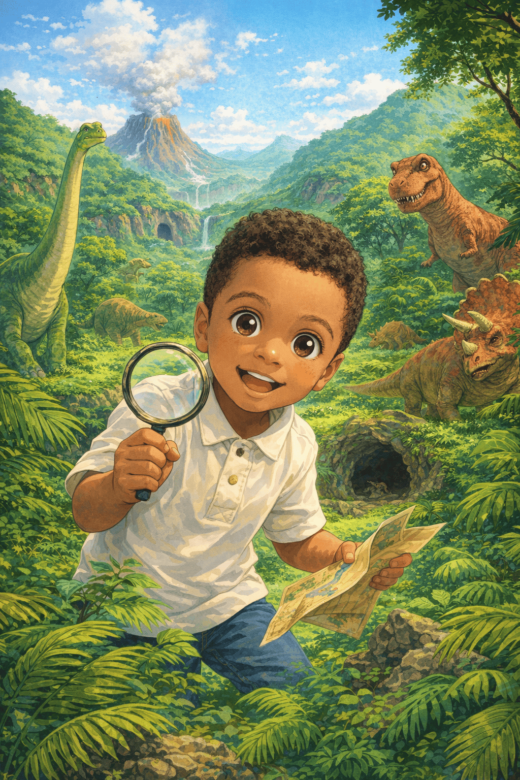 Ilustração para Os segredos da ilha dos dinossauros