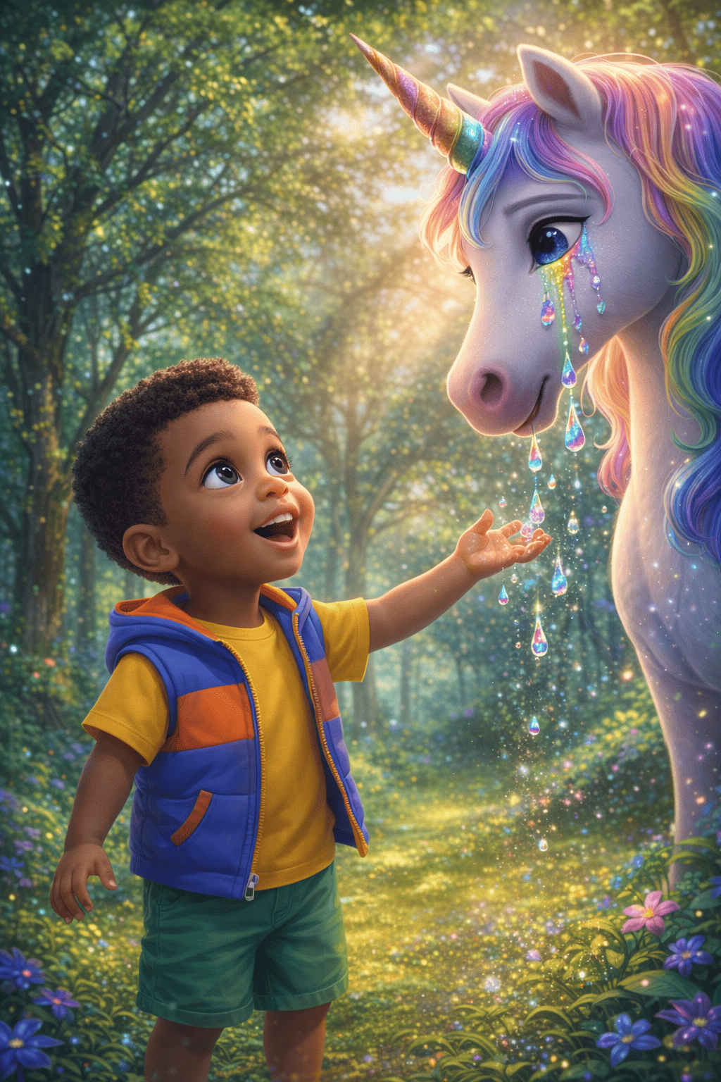 Ilustração para As lágrimas do arco Íris do unicórnio