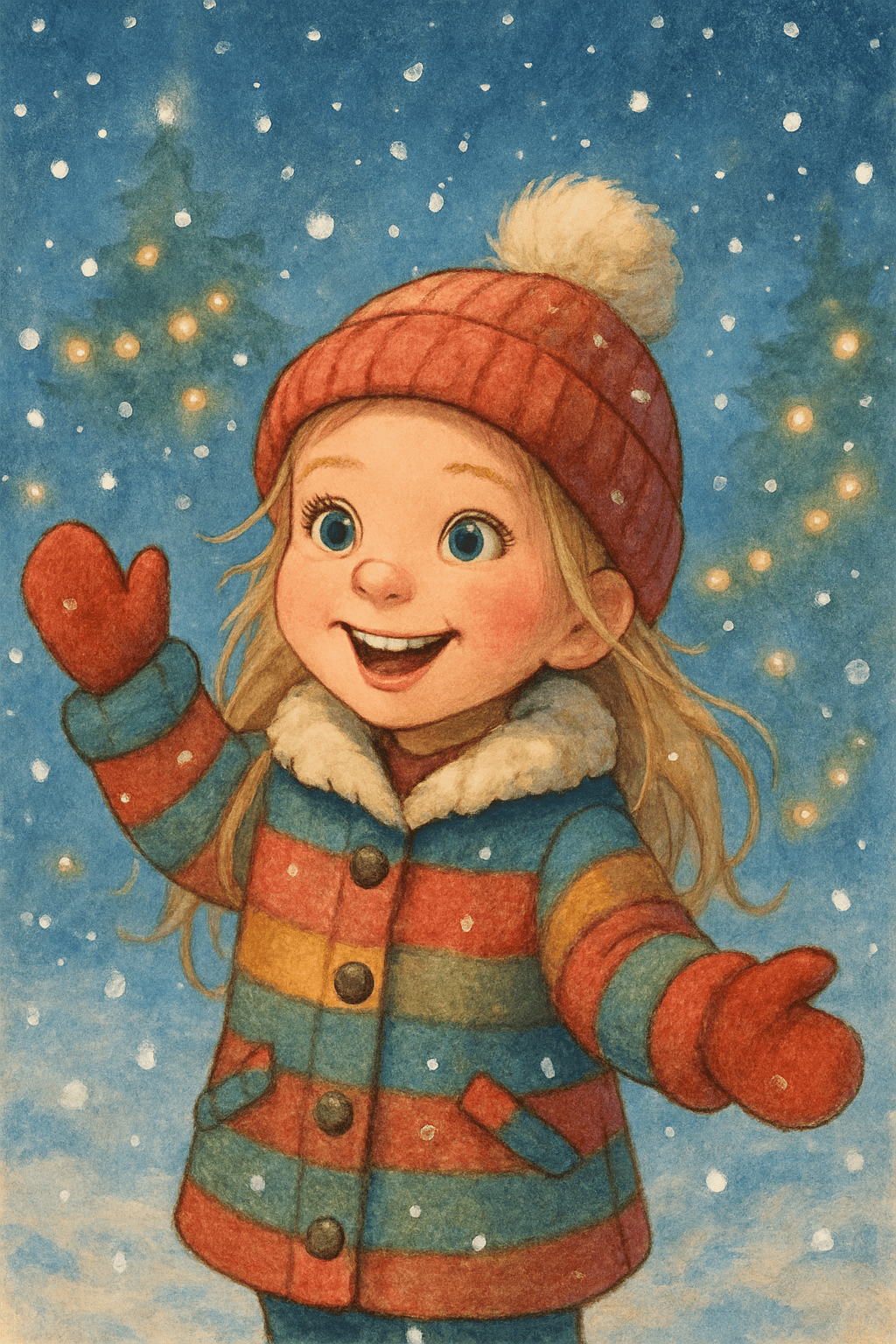 Ilustração para Magia de natal nas flocos de neve